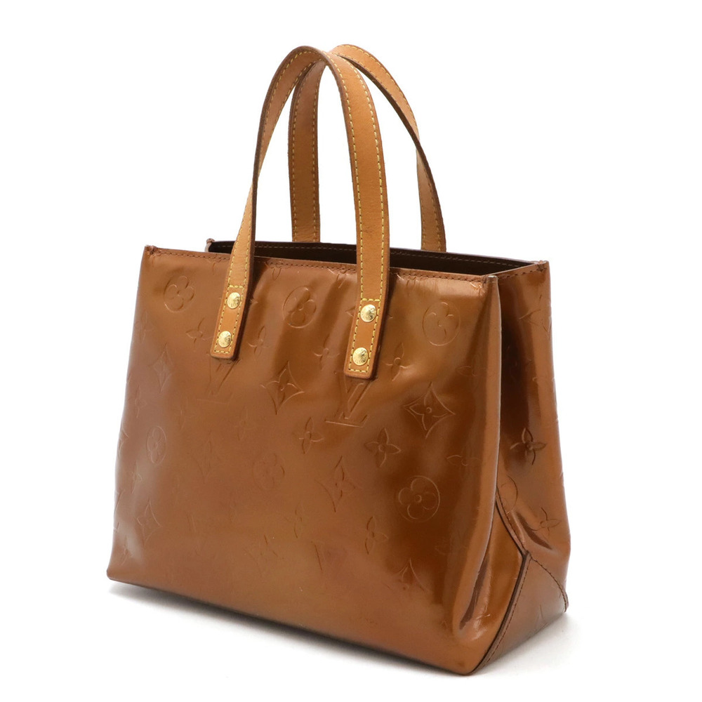 Louis Vuitton Bron ze Tote Calf Bag Lead White Vernis Monogram Enamel Handbag
